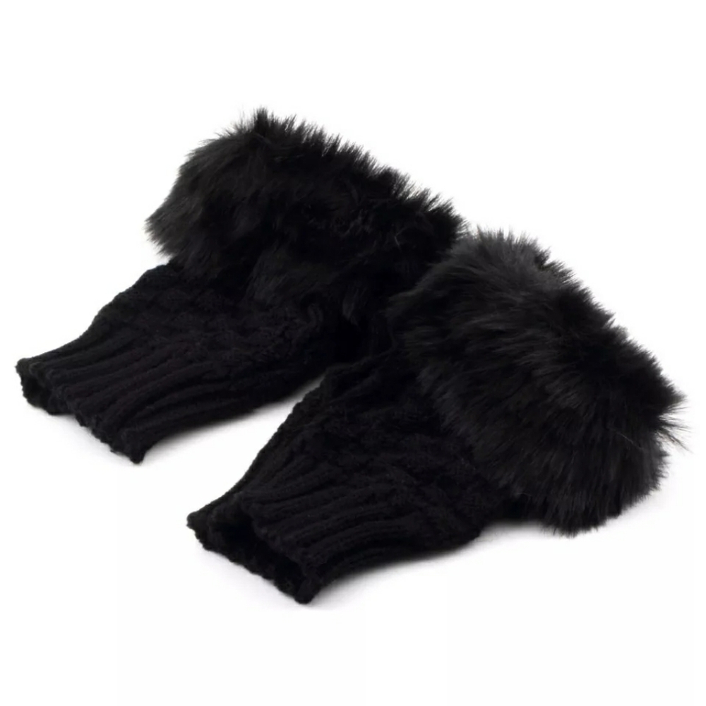 New Faux Rabbit Fur Gloves - Picture 3 of 6